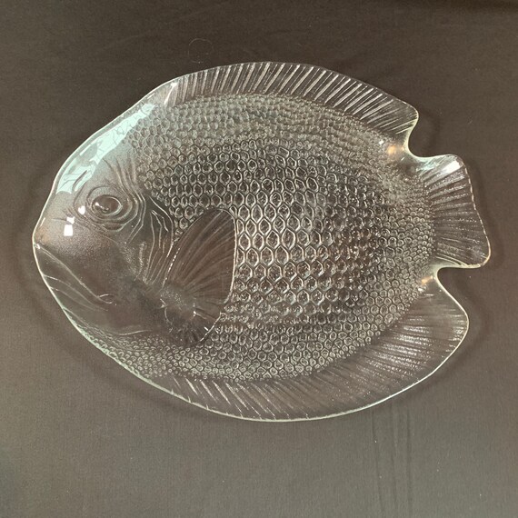 Arcoroc France Glass Fish Design Plate Platter Detailed Etsy Finland
