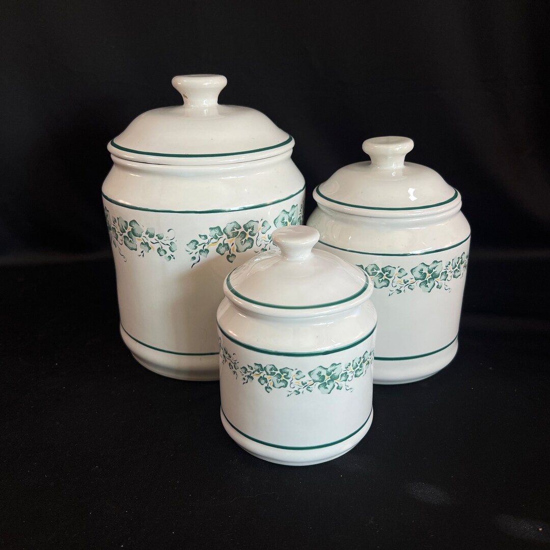 Set of Callaway Ivy Corelle Canisters, Corelle Coordinates Kitchen