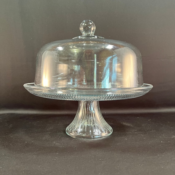 A Large Heavy Glass Cake Stand, 2 Pieces, Base Stand with Cover, Decorative Cake Stand, Pastry Stand, Cookie and Donut Stand