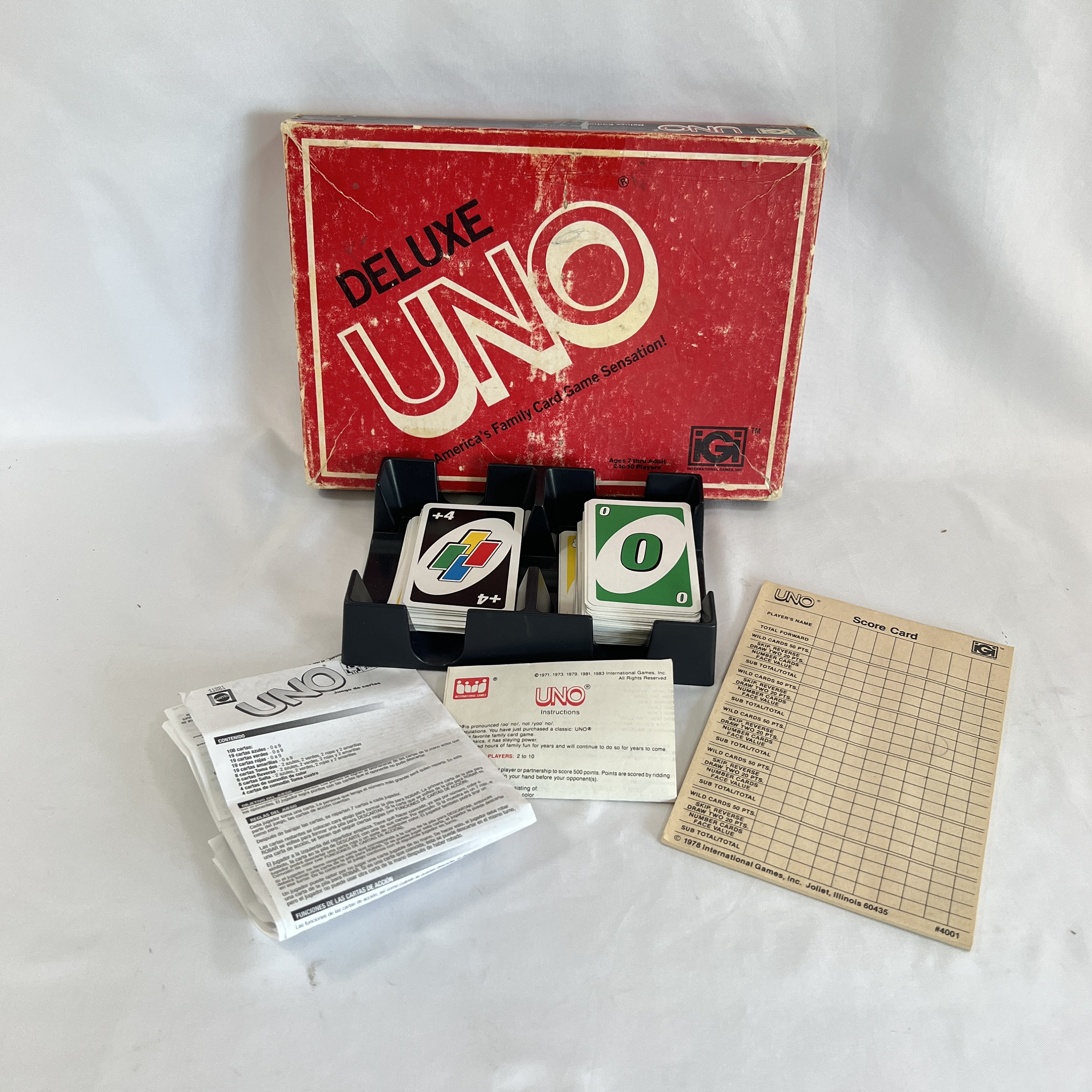 1979 UNO Card Game Complete in Original Plastic Box 