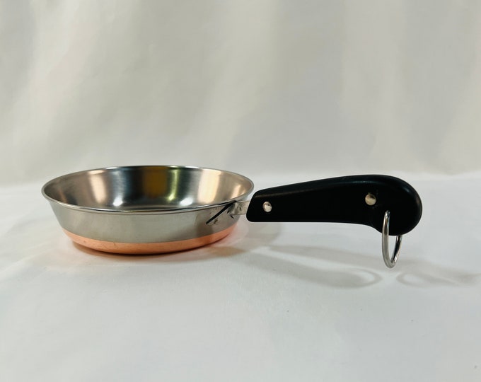 6 Copper Bottoms Revere Ware Fry Pan, Copper Clad Revere Ware Pan Made