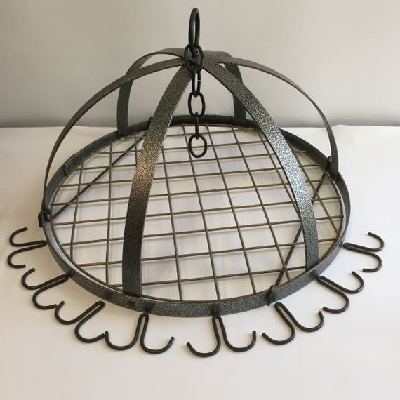 Large Ceiling Pots And Pan Rack With Eight Double Hooks For Etsy