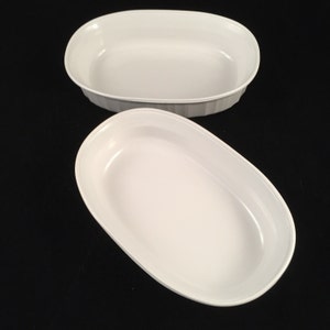 Set of French White Corning Ware Dishes, F-15-B, Great Condition, No Chips or Cracks, Very Clean image 2