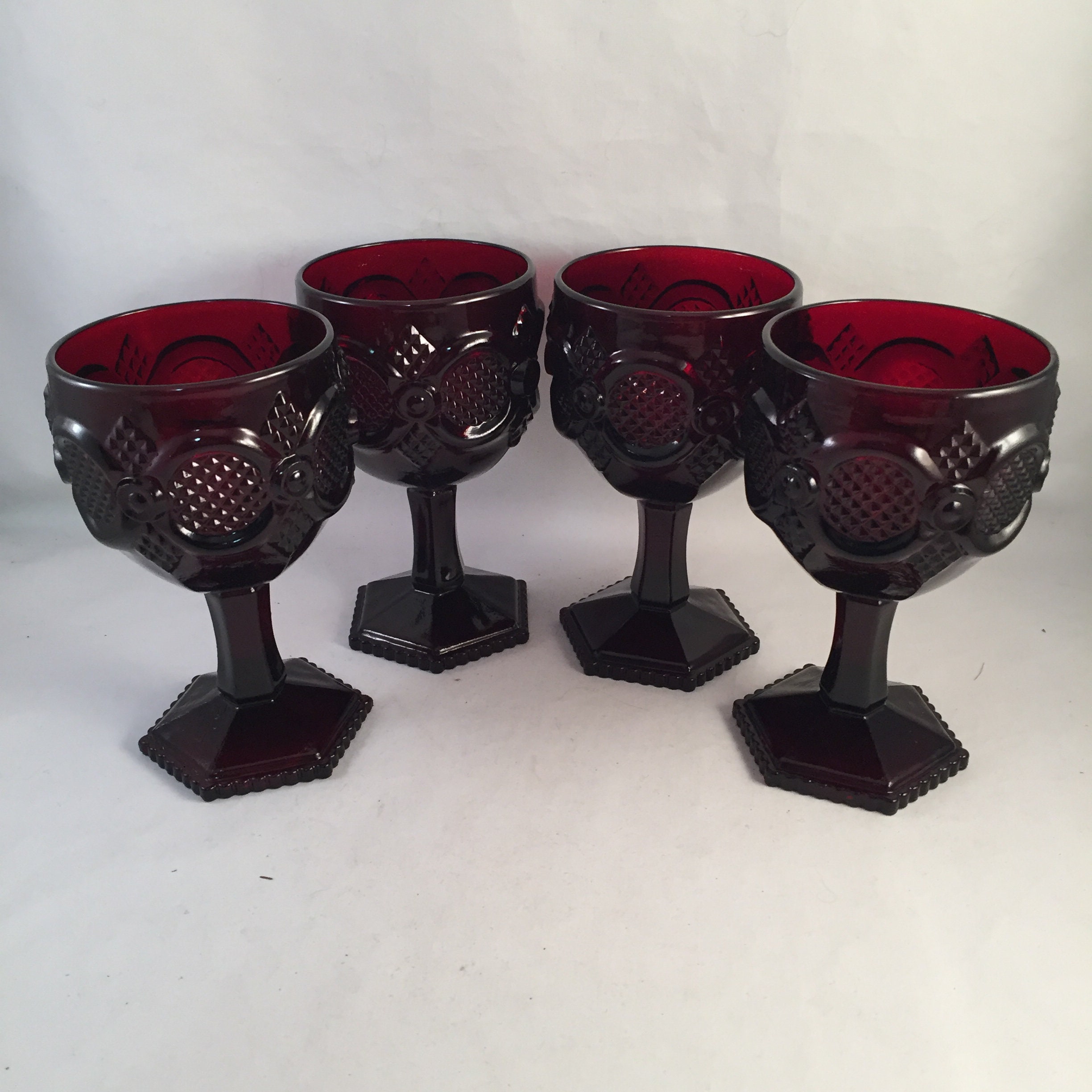 ruby red goblets