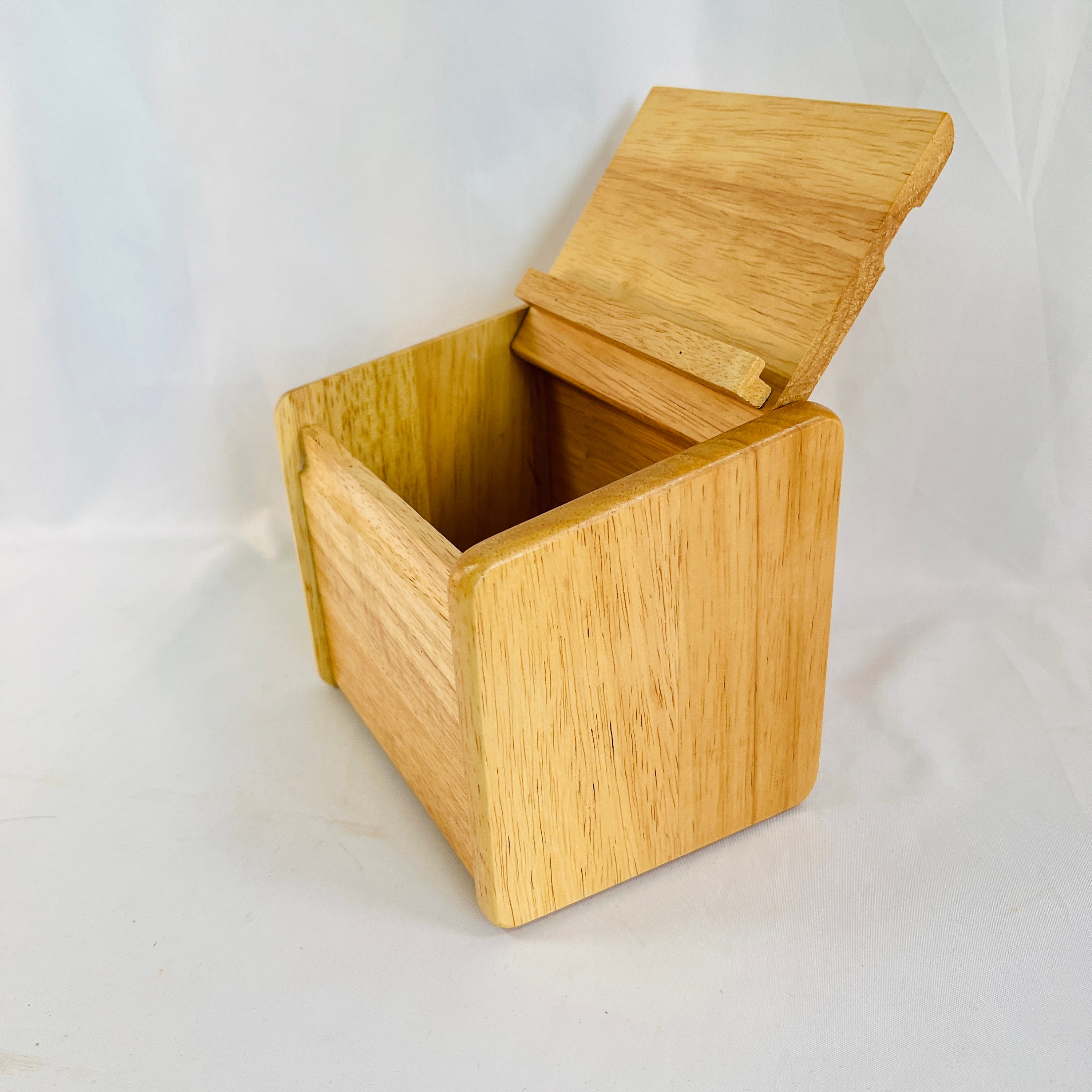 Natural Wood Recipe Box Hinge Wood Box Hold Recipes or Index Etsy