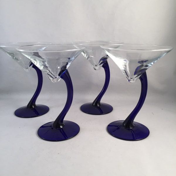 Curved Stem Martini Glasses Etsy