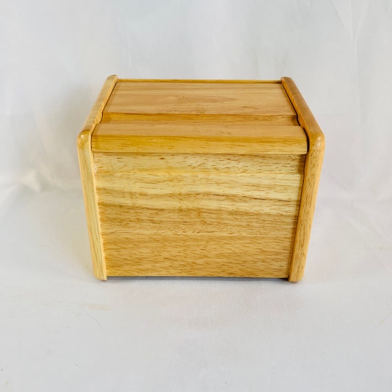 Natural Wood Recipe Box Hinge Wood Box Hold Recipes or Index Etsy