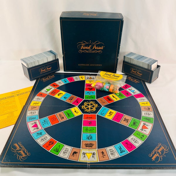 1981 Trivial Pursuit Master Game Genus Edition, Complete with Cards, Game Pieces, Board, Instructions