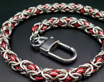 Red and Silver Wallet Chain