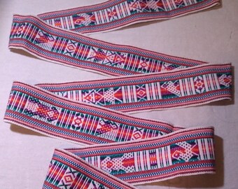 Ecuadorian Sash Belt/ Hand Woven Ethnic Ribbon/ DIY Belt Hand Woven Faja Made in Otavalo Ecuador