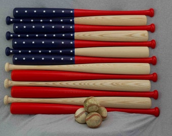 Wood baseball bat American flag made with 30 inch bats