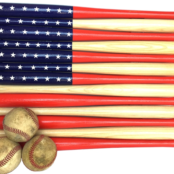 Baseball bat  American Flag made out of 18 inch bats