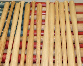 13 baseball bat halves for DIY baseball bat American flag. 18 inch blem bats