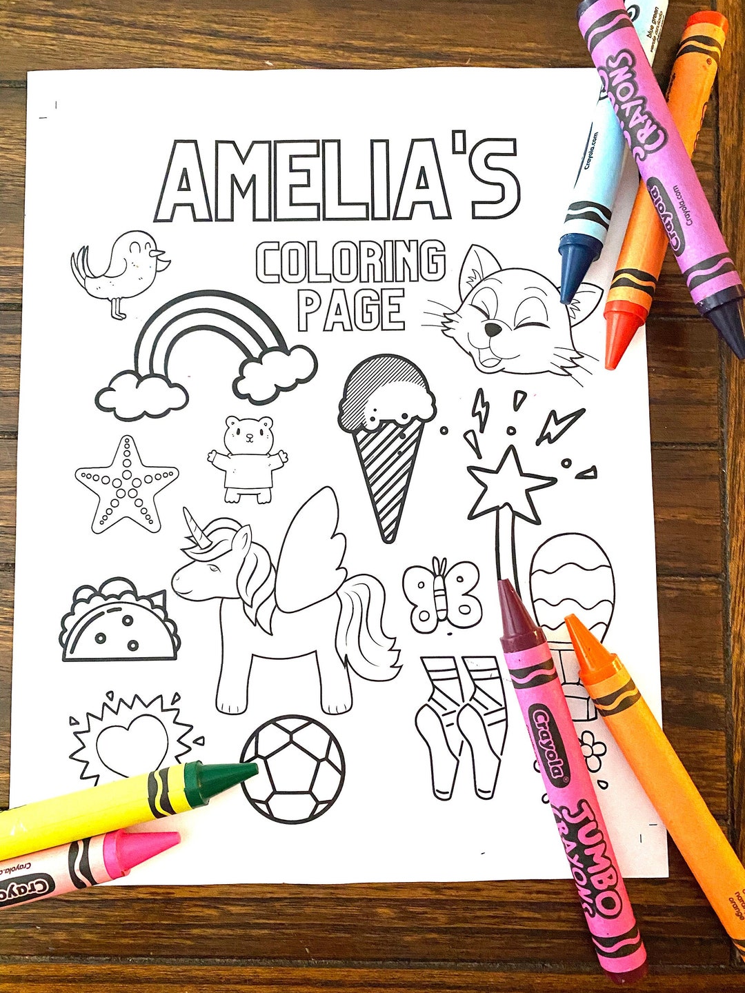 Digital Download | Coloring Page | Personalized Coloring Page ...