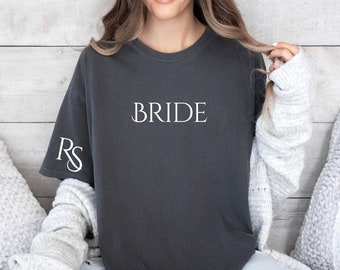 New Wife Shirt, Honeymoon Shirt, Custom Mrs Shirt, Personalized Bride With Your Last Name Shirt, Bride Shirt,Bachelorette Party Gift,