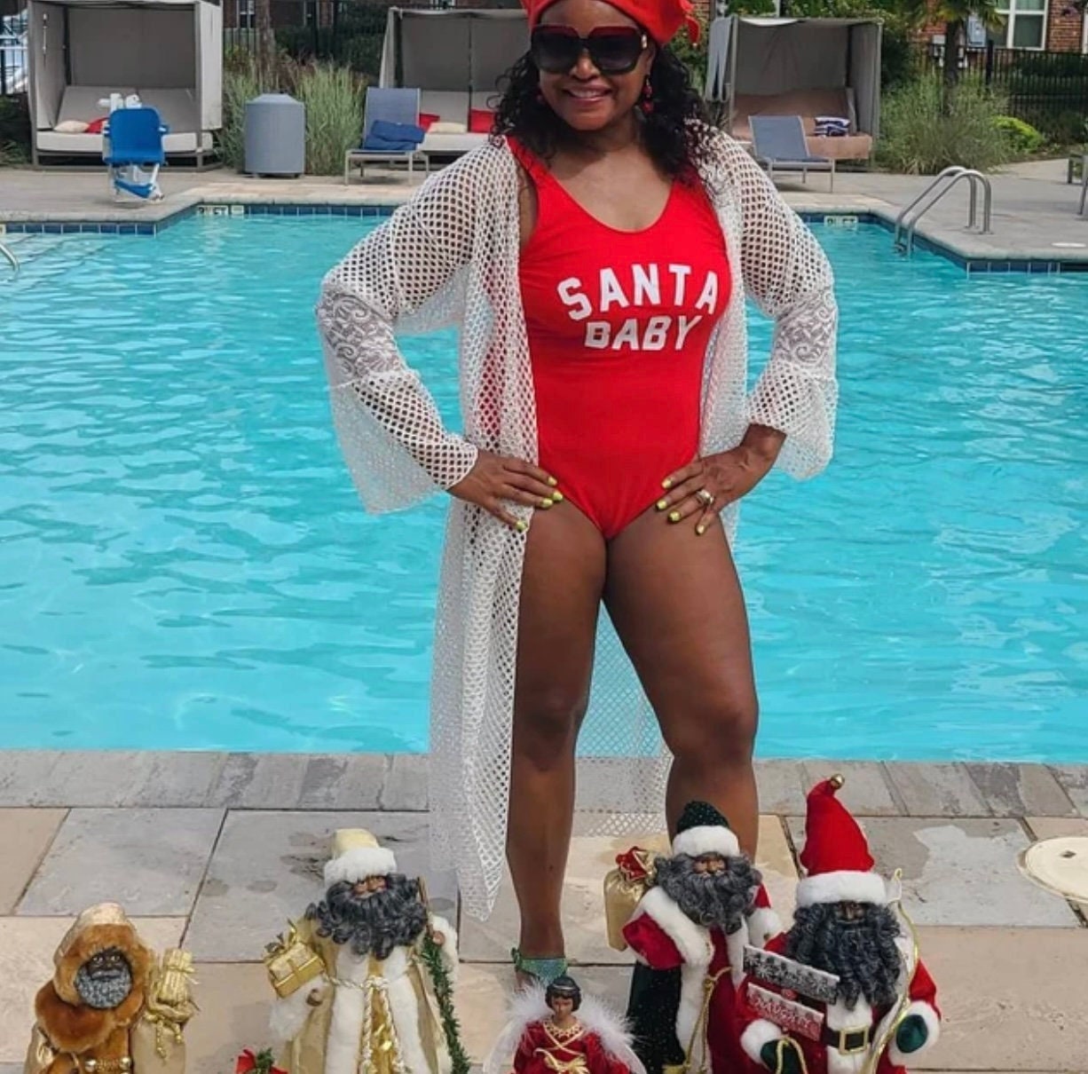 santa swim suit