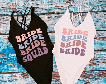 Tribe Swimsuit, Bride Squad Gift, Bridesmaid Swimsuits, Maid of Honor, Honeymoon Swimsuit, Bride Swimsuit, Bachelorette Party Swimsuit,