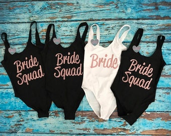 Squad Swimsuit, Bachelorette Swimsuit, Bridesmaid Swimsuit, Bride Swim, Bride Squad Swimsuit, One Piece Swimsuit, Bachelorette Bathing Suit,