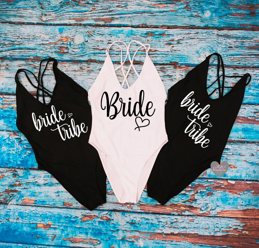 Bride Bathing Suits. Bride Tribe Swimsuit. Maid of Honor. Bachelorette