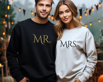 Mrs Sweatshirt, Bride to be Gift, Bachelorette Gift, Mrs Mr Shirt, New Mrs, Fiancee Gift, Bride Sweatshirt, Engagement Gift, Mr Sweatshirt