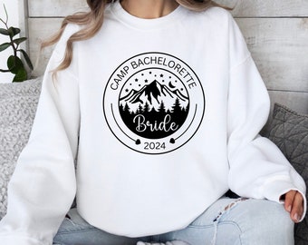 Camping Bachelorette Bride Sweatshirt, Bride Shirt, Wedding Shirts, Camp Bachelorette Squad Tees, Bridal Party Shirt, Bridesmaid Sweatshirt