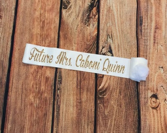 Personalized Custom Mrs Sash. Bachelorette Sash. Bride Gift. Future Mrs Sash. Personalized Sash. Bridal Shower Sash.