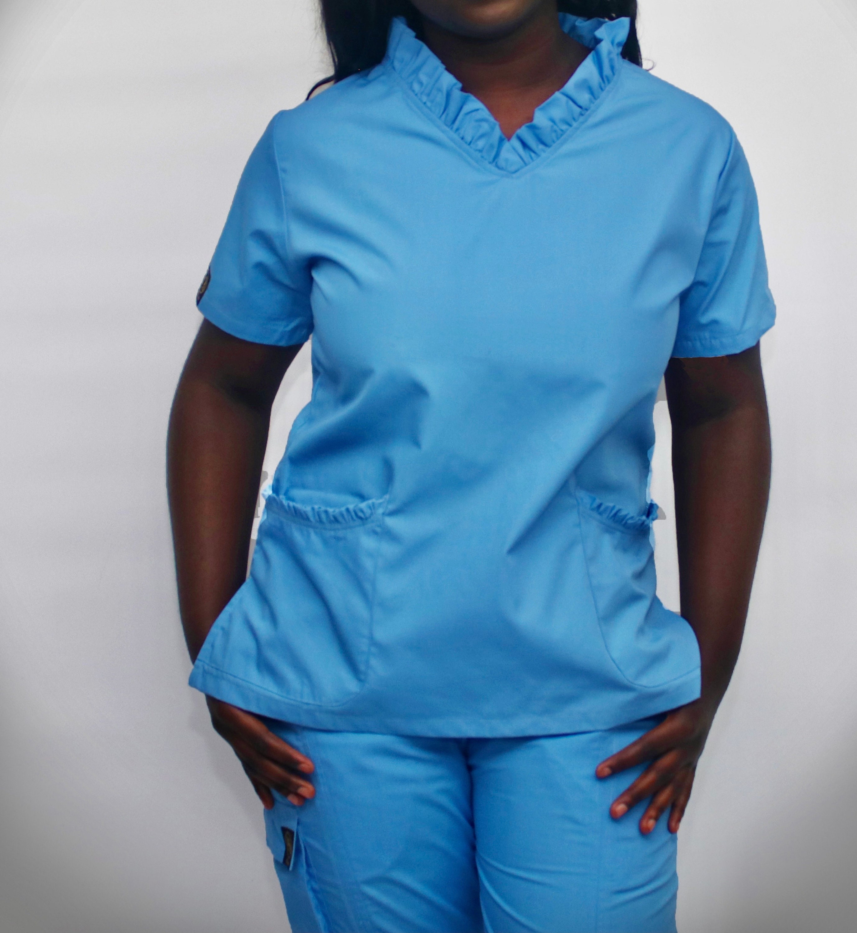 Ceil Blue Scrub Top Etsy