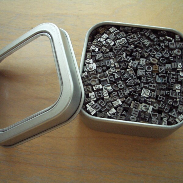 Pwa - Full ALPHABET LETTERPRESS Tin - Square Tin Keepsake, Gift