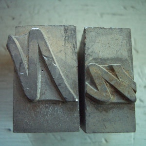 B22 - &#39;N&#39; MONOGRAMS - Large Letterpress Initials - Collectable
