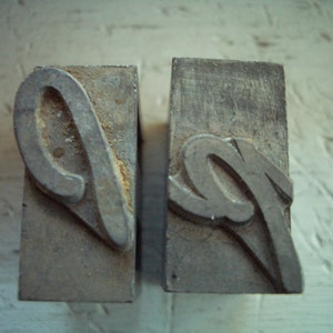 B27 - &#39;P&#39; MONOGRAMS - Large Letterpress Initials - Collectable