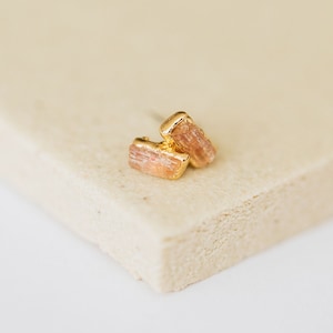 raw topaz birthstone jewelry, november birthstone earrings, tiny topaz gold studs, best friend birthday gift, yellow topaz earrings