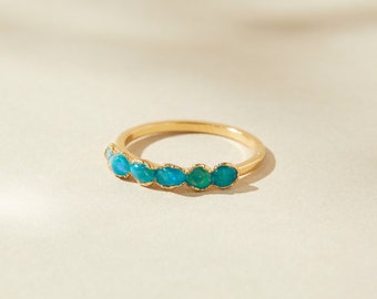 blue opal ring, october birthstone gift, raw opal ring for women, handmade gemstone jewelry, raw australian opal ring, real opal ring