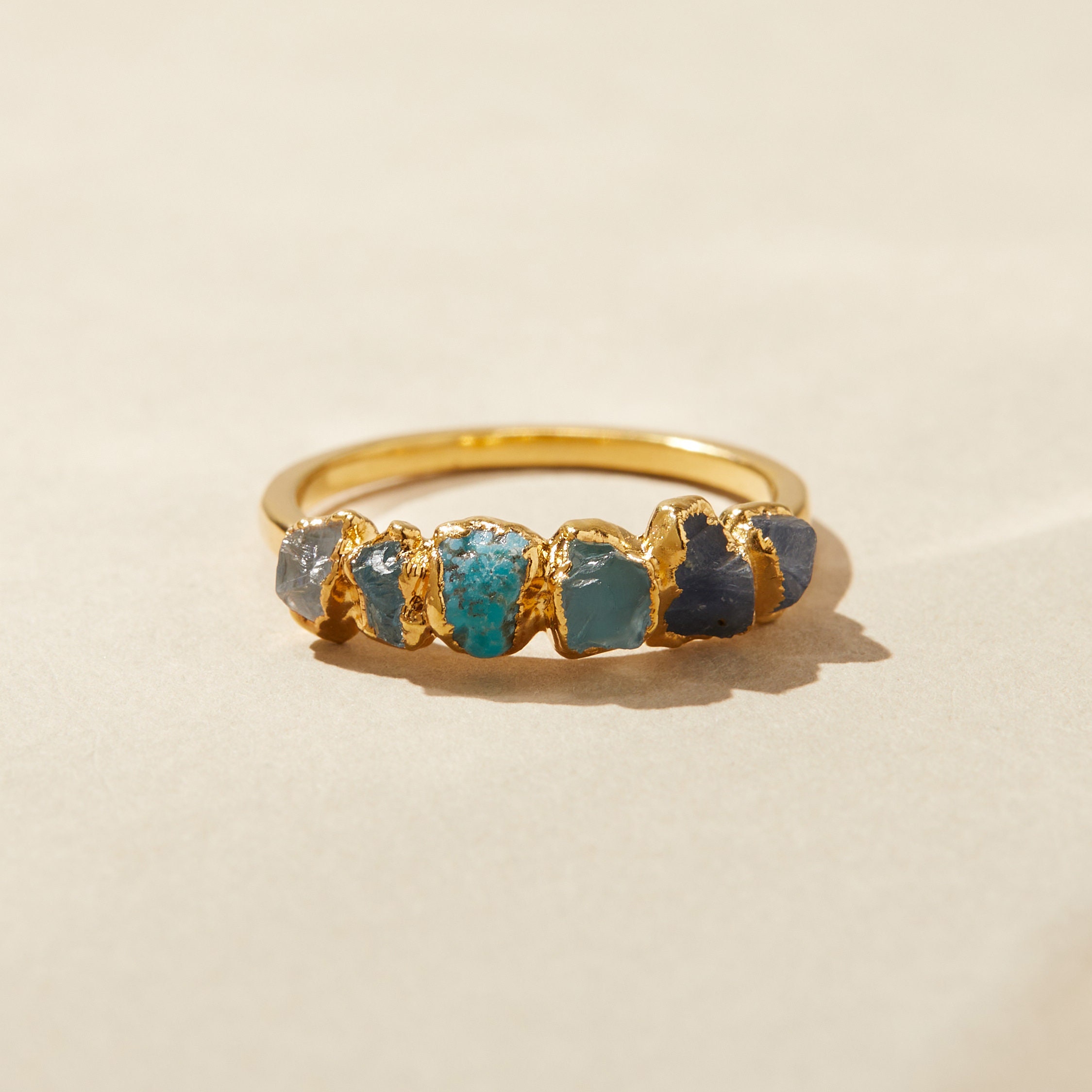 Turquoise Birthstone Ring, December Stacking Ring Gift, Raw Crystal ...
