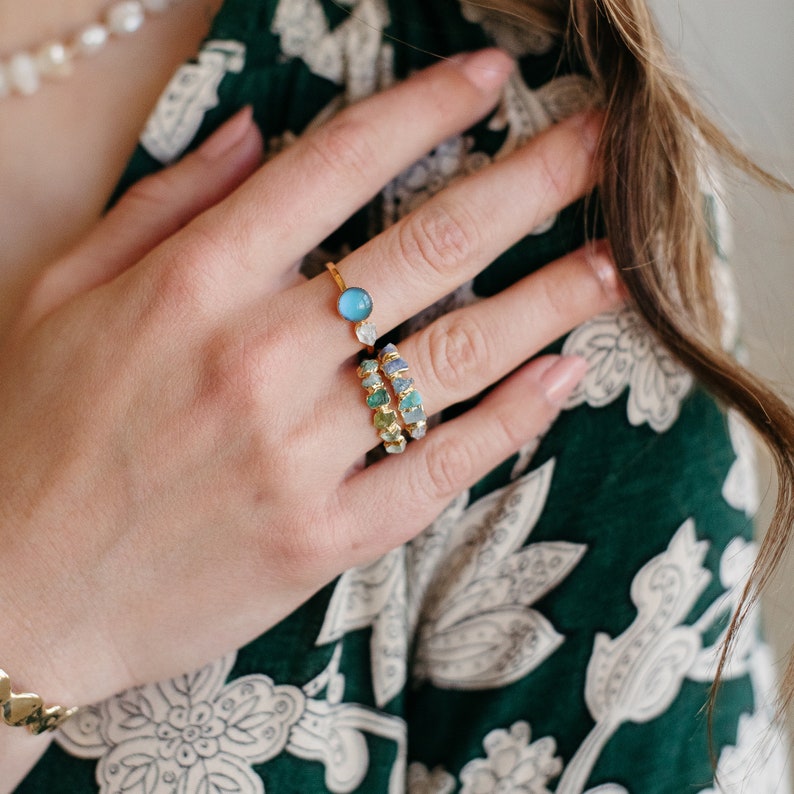 bague d'humeur en or pour femme, bague d'humeur vintage délicate, meilleure bague d'humeur moderne, cadeau meilleure amie, cadeau d'anniversaire pour elle, bague bohème en or jaune image 5