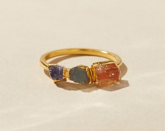 labradorite ring | topaz ring | raw birthstone ring | stacking rings | gemstone ring | crystal ring | raw stone ring | sapphire ring