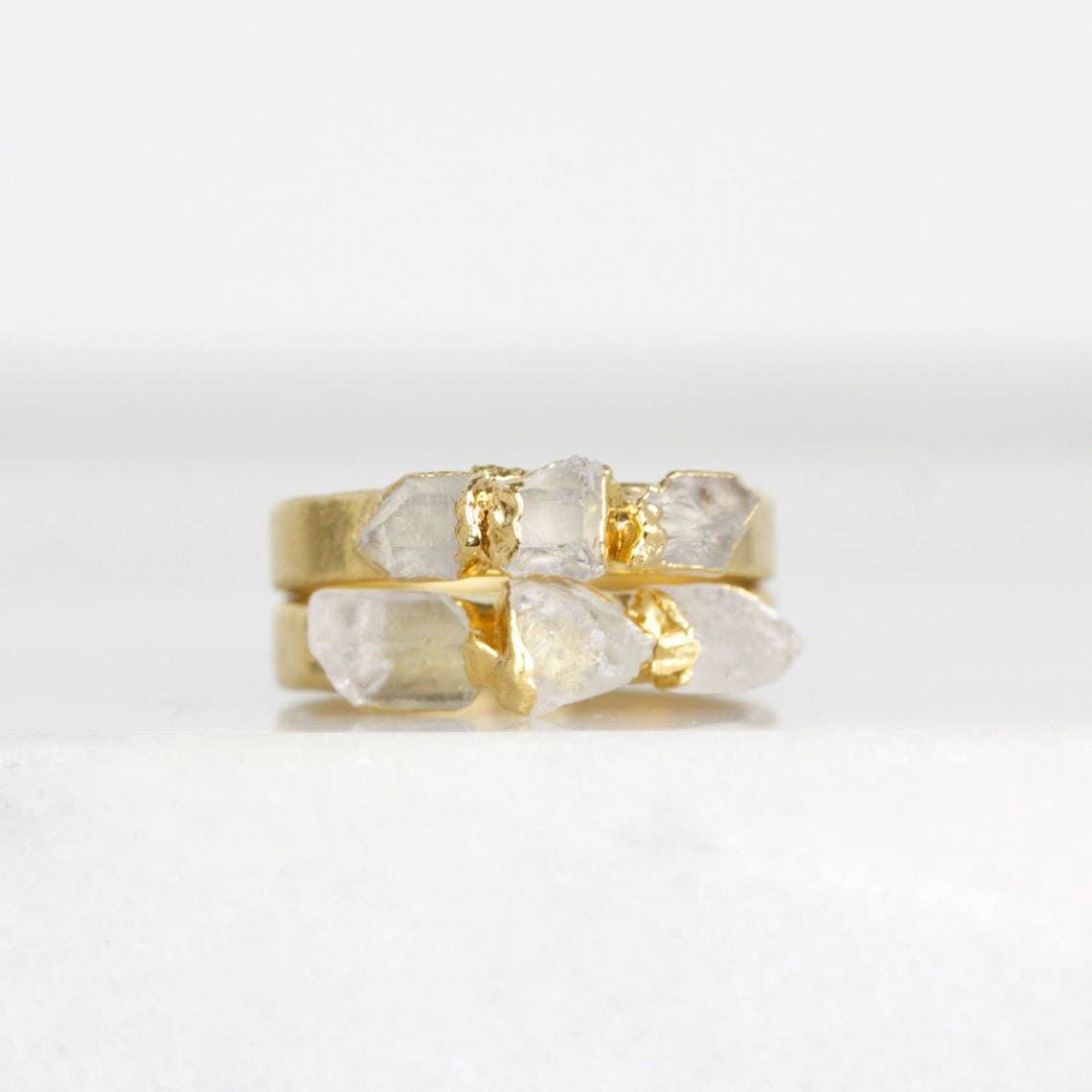 Alternative engagement ring raw crystal ring raw quartz | Etsy