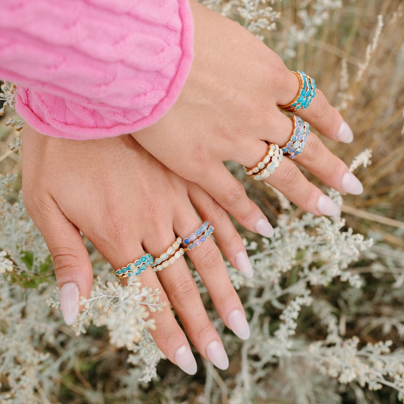 raw opal ring, october birthstone ring for women, opal unique engagement ring, natural australian opal jewelry, gold real opal ring image 9