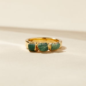 raw emerald ring may birthstone ring genuine emerald birthstone raw emerald jewelry may birthstone jewelry emerald crystal ring image 6
