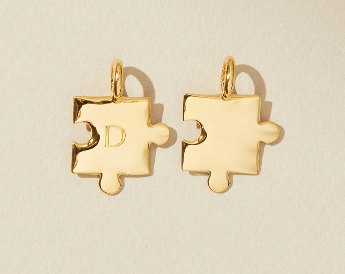 Puzzle Piece Necklace, Engraved Puzzle Charm, Friend Group Necklaces, Personalized Friendship Necklace, Mother Neckace, Bridesmaid Gift
