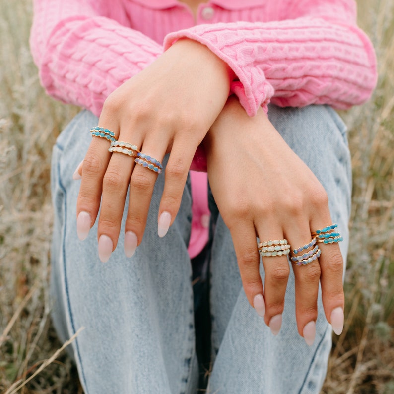 raw opal ring, october birthstone ring for women, opal unique engagement ring, natural australian opal jewelry, gold real opal ring image 8