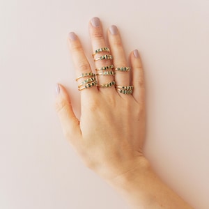 Ombre Ring, Green Stacking Ring, Unique Gemstone Ring, Raw Peridot ...