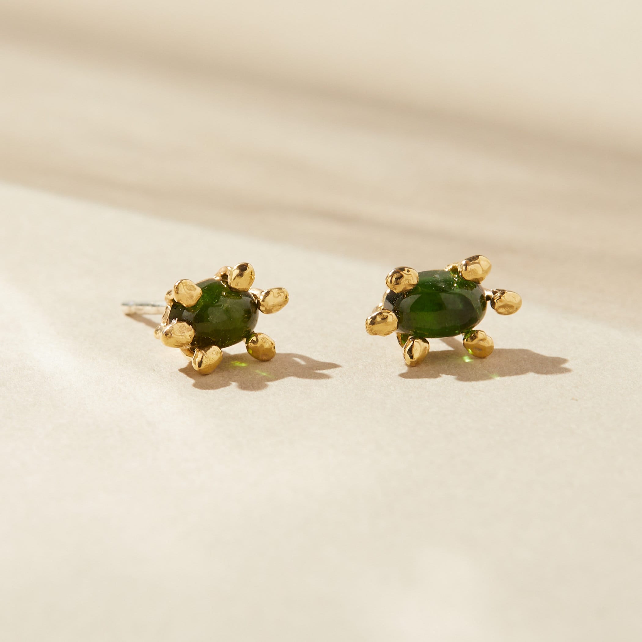 Green tourmaline stud earrings sale