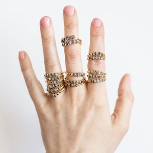 iolite ring sapphire ring gemstone ring dainty ring minimalist ring purple stone ring bohemian jewelry raw stone ring image 5