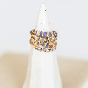 iolite ring sapphire ring gemstone ring dainty ring minimalist ring purple stone ring bohemian jewelry raw stone ring image 7