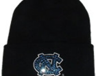 Swarovski Rhinestone Crystal North Carolina Tar Heels Winter Knit Cap