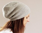 Winter Women's Hat – crochet slouchy beanie in linen