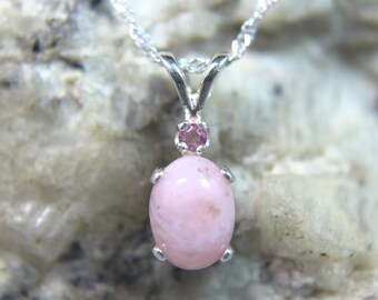 Tourmaline Necklace in Silver or Gold Beer Quartz Real Gemstone Cluster Necklace October Birthstone Jewelry Tourmaline Necklace Pink