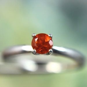 Opal - Fiery Orange Mexican Fire Opal Birthstone or Pinky Ring .925 Sterling Silver October Birthstone