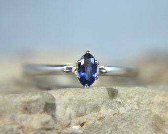 SAPPHIRE - Genuine Blue Sapphire Ring .925 Sterling Silver PETITE Ring September Birthstone