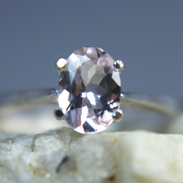 Genuine Carnation Pink Elite Morganite Sterling Silver Ring! Free Re-size!